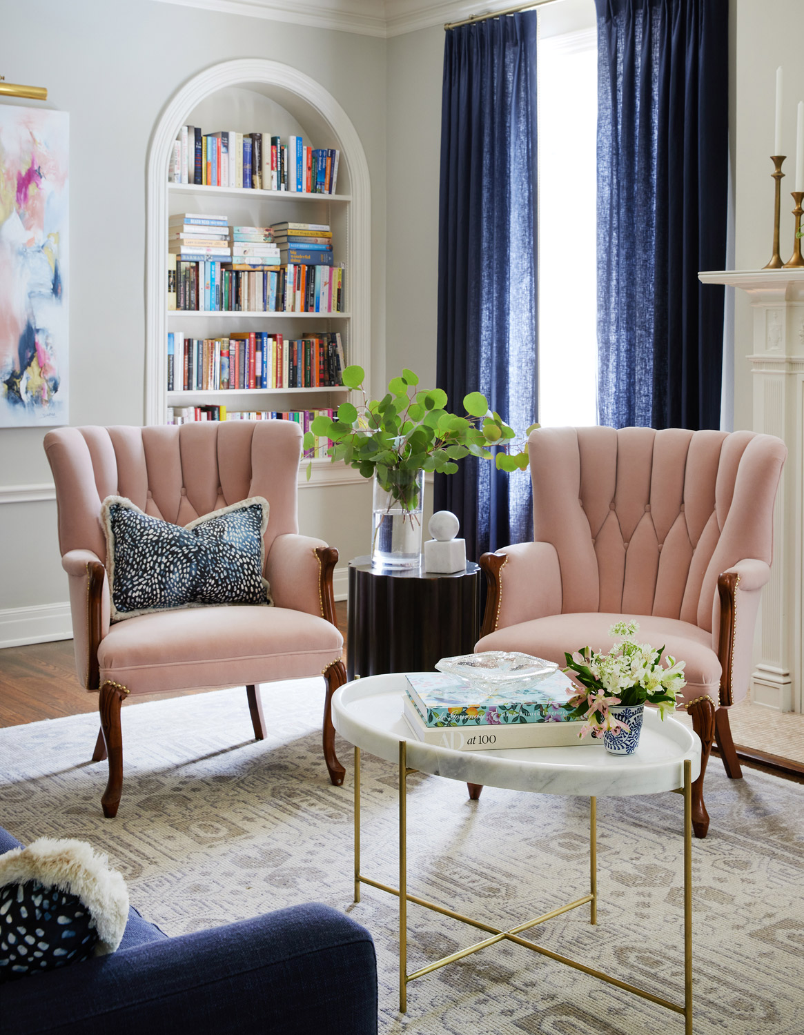 Andrea Leigh Interiors Texas based interior photographer pink chairs