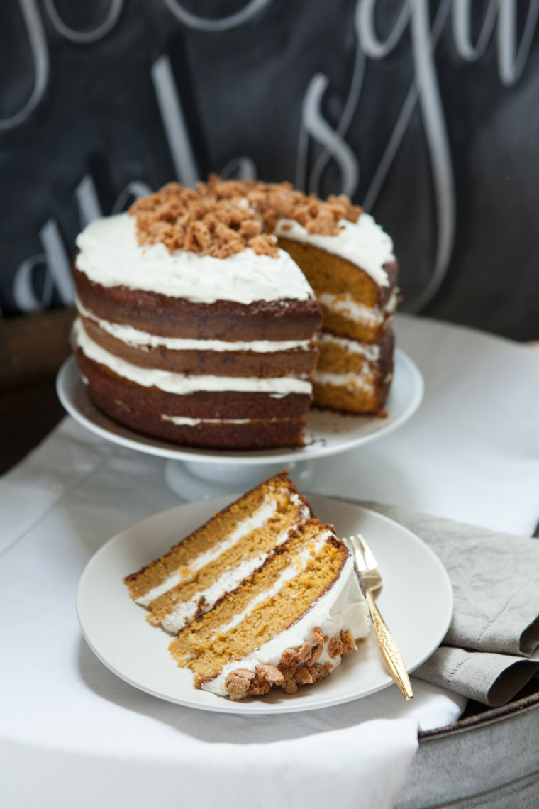 Camille Styles layer cake for Thanksgiving cream cheese frosting