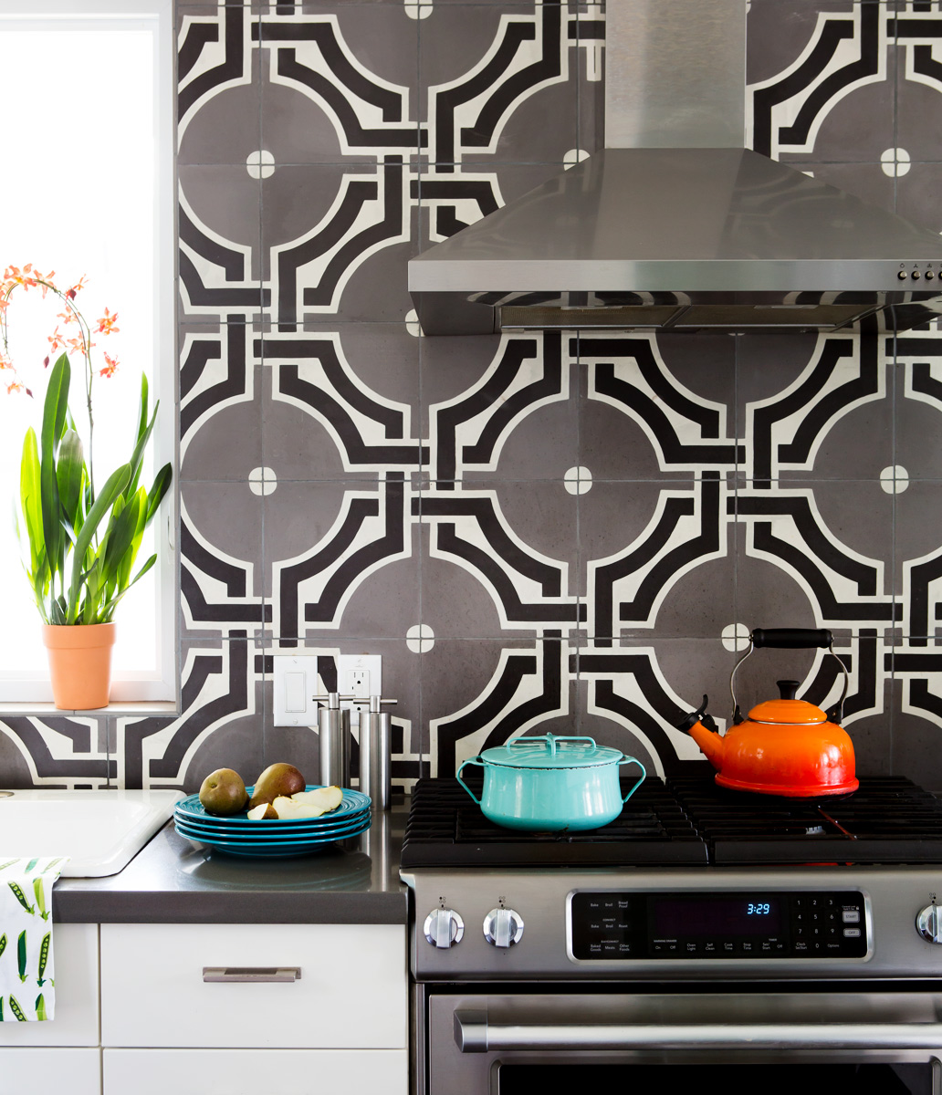 Details of kitchen with tile by interior photographer Buff Strickland