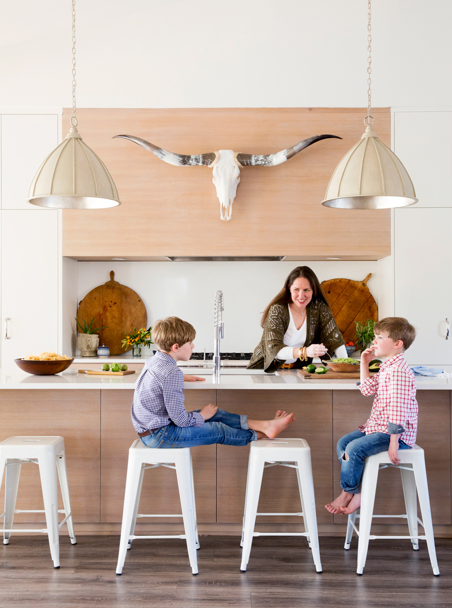 Texas kitchen decor with longhorn by Austin based photographer Buff Strickland