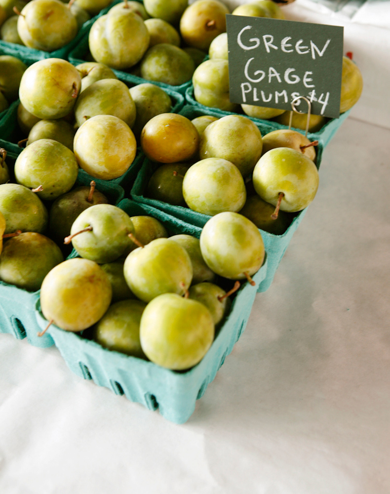 farmers market green gage plums